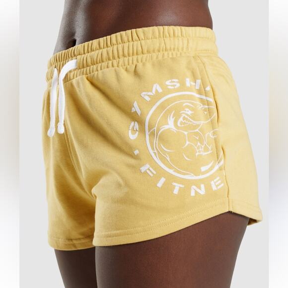 Gymshark Pants - Gymshark Yellow Legacy Graphic Short Sz M